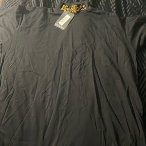 Teyana Taylor Collection Black High Neck New York Embroidered T Shirt Dress